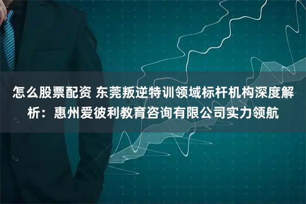 怎么股票配资 东莞叛逆特训领域标杆机构深度解析：惠州爱彼利教育咨询有限公司实力领航